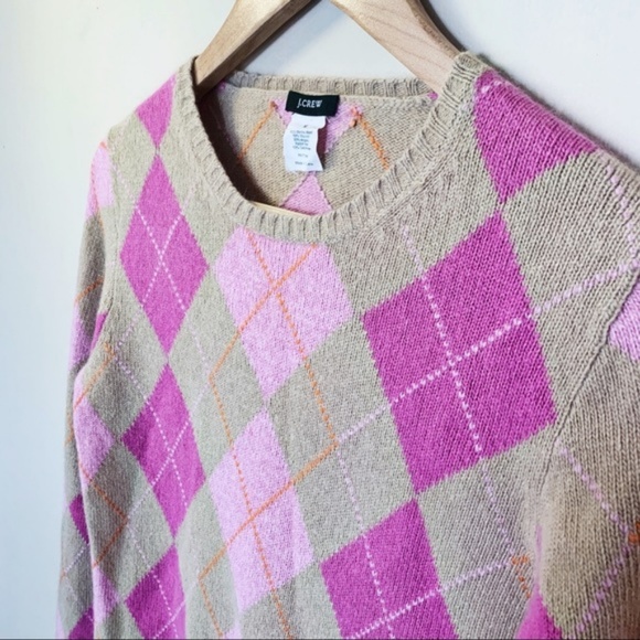 JCREW Crew Neck Sweater - Tan & Pink - Size M - Picture 3 of 4